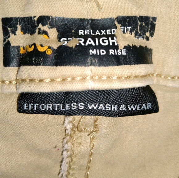 Lee Relaxed Fit Women's Chinos Mid Rise Straight Leg Khaki Pants Size 16 Short - Picture 8 of 8